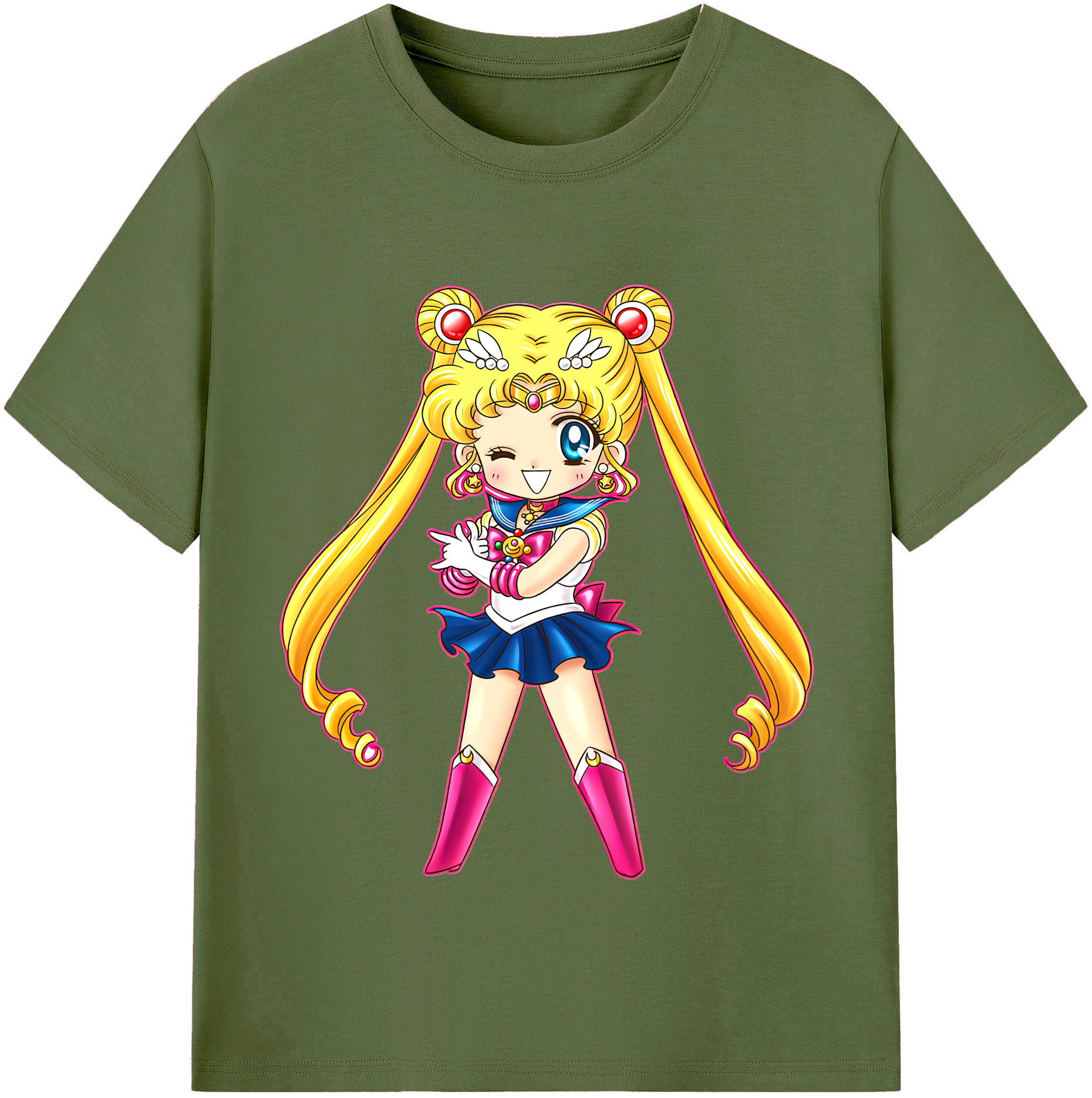 （画像用） 美少女戦士セーラームーン 月野 うさぎ つきの うさぎ Sailor Moon Tsukino Usagi 綿100％半袖Tシャツ（フロントプリント）